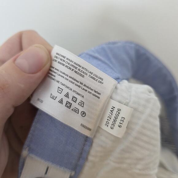 Brooks Blue White Blue Striped Seersucker Coastal Nautical Bermuda Shorts Sz 10 - Picture 7 of 9